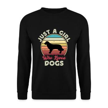 Golden Retriever Hundeliebhaber Silhouette Retro Sunset - Unisex Pullover - Schwarz - Vorne - Alina (178cm) & Michal (187cm)