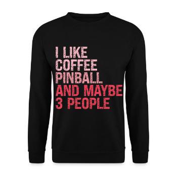 Pinball Flippern Girl Mädchen Sprüche Lustige´Pink - Unisex Pullover - Schwarz - Vorne - Alina (178cm) & Michal (187cm)