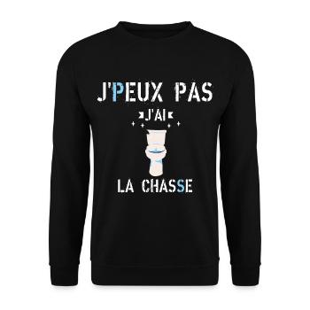 J Peux pas J Ai La Chasse - Sweat-shirt Unisexe - noir - Devant - Alina (178cm) & Michal (187cm)