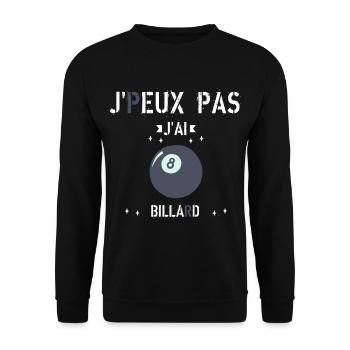 J Peux Pas J ai Billard - Sweat-shirt Unisexe - noir - Devant - Alina (178cm) & Michal (187cm)