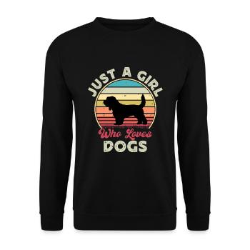 Grand Griffon Vendeen Hund Silhouette Retro Sunset - Unisex Pullover - Schwarz - Vorne - Alina (178cm) & Michal (187cm)