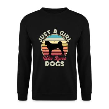 Hokkaido Ken Dog Lover Silhouette Vintage Sunset - Sweat-shirt Unisexe - noir - Devant - Alina (178cm) & Michal (187cm)