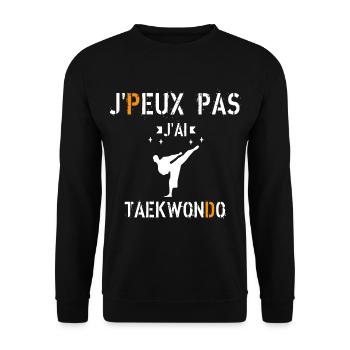 J Peux Pas J Ai Taekwondo - Sweat-shirt Unisexe - noir - Devant - Alina (178cm) & Michal (187cm)