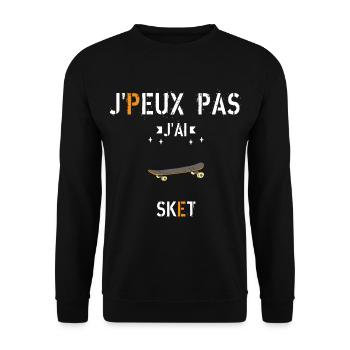 J Peux Pas J Ai Sket - Sweat-shirt Unisexe - noir - Devant - Alina (178cm) & Michal (187cm)