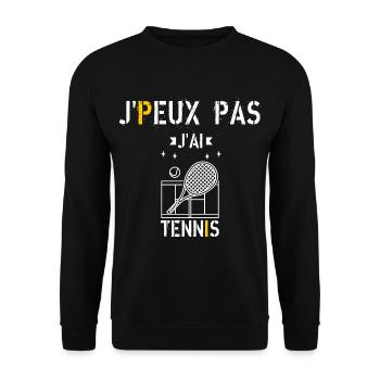 J peux pas j ai Tennis - Sweat-shirt Unisexe - noir - Devant - Alina (178cm) & Michal (187cm)