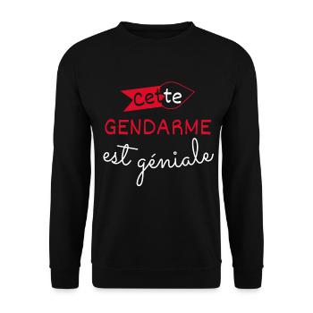 Gendarme Géniale cadeau - Sweat-shirt Unisexe - noir - Devant - Alina (178cm) & Michal (187cm)