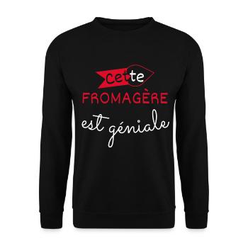 Fromagère Géniale cadeau - Sweat-shirt Unisexe - noir - Devant - Alina (178cm) & Michal (187cm)