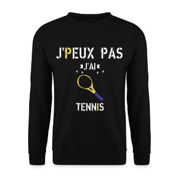 J Peux Pas J AI Tennis - Sweat-shirt Unisexe - noir - Devant - Alina (178cm) & Michal (187cm)