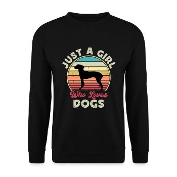 Hygenhund Dog Lover Silhouette Vintage Sunset - Sweat-shirt Unisexe - noir - Devant - Alina (178cm) & Michal (187cm)