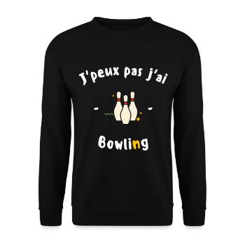 J peux pas j ai Bowling - Sweat-shirt Unisexe - noir - Devant - Alina (178cm) & Michal (187cm)