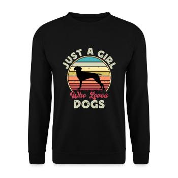 Old Danish Pointer Dog Silhouette Retro Sunset - Unisex Sweatshirt - black - Front - Alina (178cm) & Michal (187cm)