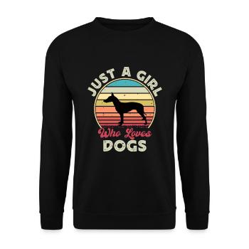 Manchester Terrier Dog Silhouette Retro Sunset - Unisex Sweatshirt - black - Front - Alina (178cm) & Michal (187cm)