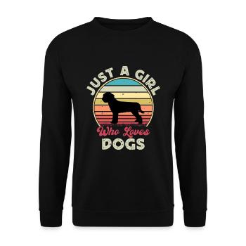 Lagotto Romagnolo Dog Love Silhouette Retro Sunset - Unisex Sweatshirt - black - Front - Alina (178cm) & Michal (187cm)