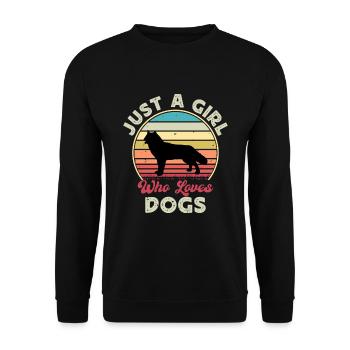 Northern Inuit Dog Lover Silhouette Vintage Sunset - Unisex Sweatshirt - black - Front - Alina (178cm) & Michal (187cm)