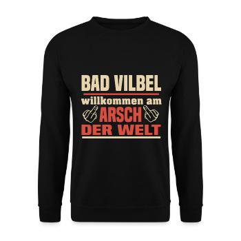 Bad Vilbel - Unisex Pullover - Schwarz - Vorne - Alina (178cm) & Michal (187cm)