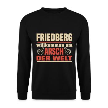 Friedberg in Hessen - Unisex Pullover - Schwarz - Vorne - Alina (178cm) & Michal (187cm)