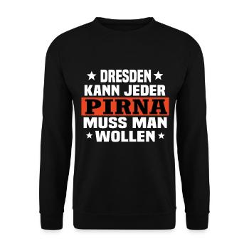 Pirna - Unisex Pullover - Schwarz - Vorne - Alina (178cm) & Michal (187cm)