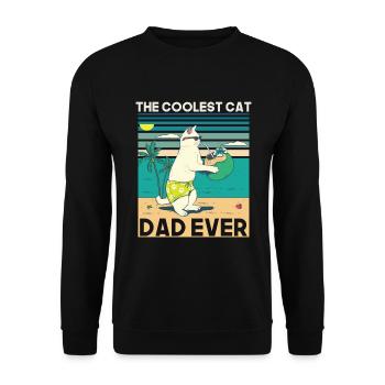 The Coolest Cat Dad Ever - Cat Lover Family Gifts - Unisex Sweatshirt - black - Front - Alina (178cm) & Michal (187cm)
