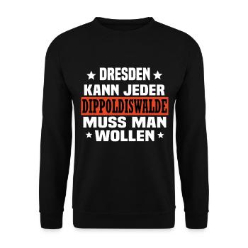 Dippoldiswalde - Unisex Pullover - Schwarz - Vorne - Alina (178cm) & Michal (187cm)