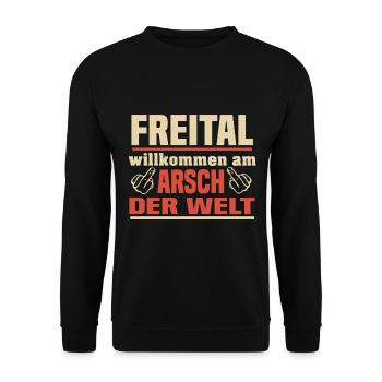 Freital - Unisex Pullover - Schwarz - Vorne - Alina (178cm) & Michal (187cm)