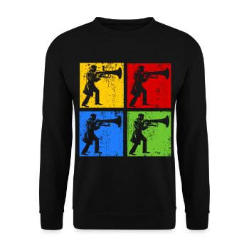 Euphonium Player Euphonist Dad Vintage Pop Art - Unisex Sweatshirt - black - Front - Alina (178cm) & Michal (187cm)