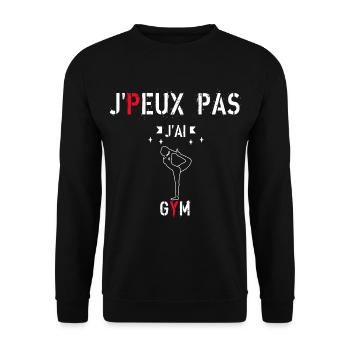 J Peux Peux Pas J Ai Gym - Sweat-shirt Unisexe - noir - Devant - Alina (178cm) & Michal (187cm)