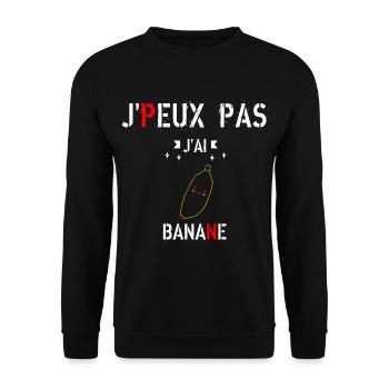 J Peux Pas J Ai Banane - Sweat-shirt Unisexe - noir - Devant - Alina (178cm) & Michal (187cm)