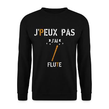 J Peux Pas J Ai Flûte - Sweat-shirt Unisexe - noir - Devant - Alina (178cm) & Michal (187cm)