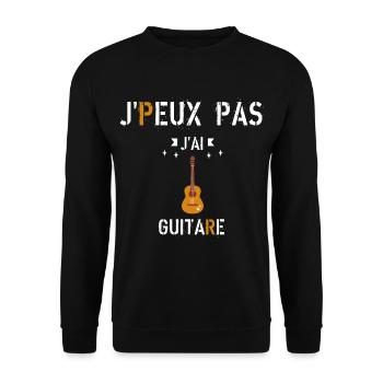 J Peux Pas J Ai Guitare - Sweat-shirt Unisexe - noir - Devant - Alina (178cm) & Michal (187cm)