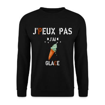 J Peux Pas J Ai Glace - Sweat-shirt Unisexe - noir - Devant - Alina (178cm) & Michal (187cm)