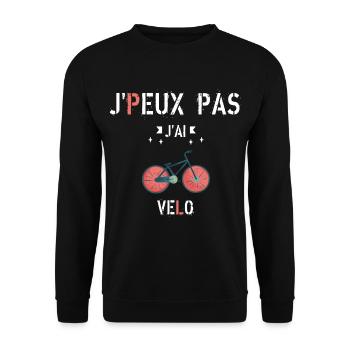 J Peux Pas J Ai Vélo - Sweat-shirt Unisexe - noir - Devant - Alina (178cm) & Michal (187cm)
