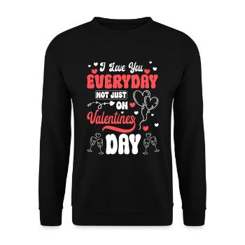 Love Heart Big Love - Unisex Sweatshirt - black - Front - Alina (178cm) & Michal (187cm)