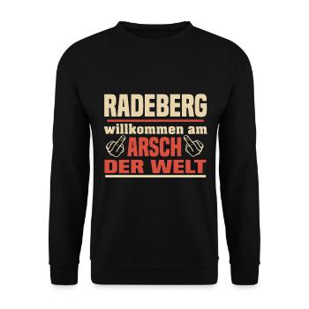Radeberg - Unisex Pullover - Schwarz - Vorne - Alina (178cm) & Michal (187cm)