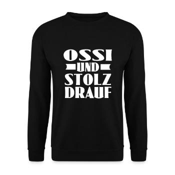 ossi und stolz drauf - Unisex Pullover - Schwarz - Vorne - Alina (178cm) & Michal (187cm)