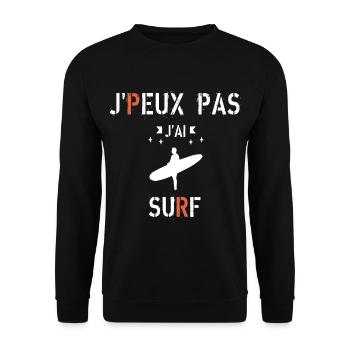 J Peux Pas J ai surf - Sweat-shirt Unisexe - noir - Devant - Alina (178cm) & Michal (187cm)