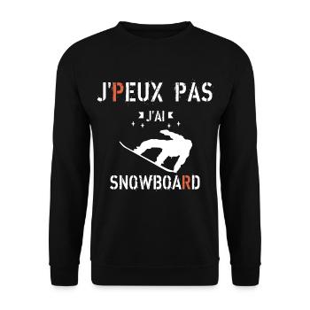 J Peux Pas J ai Snowboard - Sweat-shirt Unisexe - noir - Devant - Alina (178cm) & Michal (187cm)