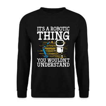 Robot Gear Cyborg - Unisex Sweatshirt - black - Front - Alina (178cm) & Michal (187cm)