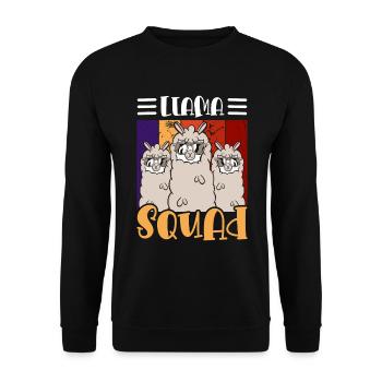 Lama Animal Doux - Sweat-shirt Unisexe - noir - Devant - Alina (178cm) & Michal (187cm)