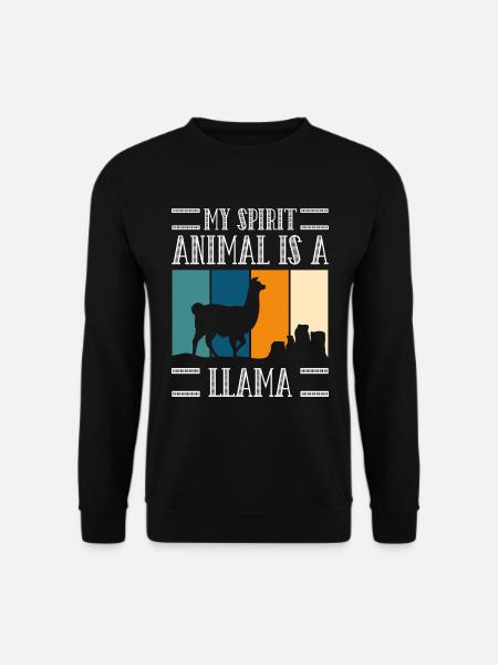 Llama Fluffy Animal Breeder - Unisex Sweatshirt - black