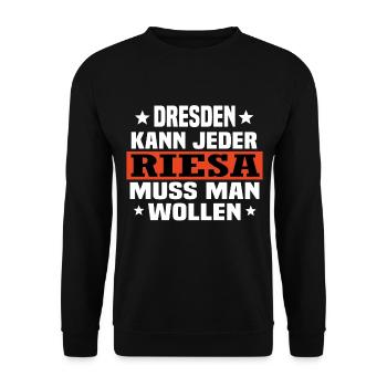 Riesa - Unisex Pullover - Schwarz - Vorne - Alina (178cm) & Michal (187cm)