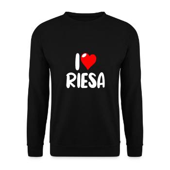 Riesa - Unisex Pullover - Schwarz - Vorne - Alina (178cm) & Michal (187cm)