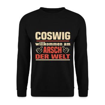 Coswig - Unisex Pullover - Schwarz - Vorne - Alina (178cm) & Michal (187cm)