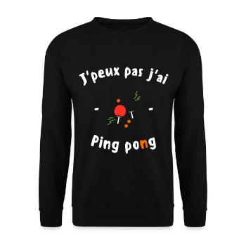 J peux pas j ai ping-pong - Sweat-shirt Unisexe - noir - Devant - Alina (178cm) & Michal (187cm)
