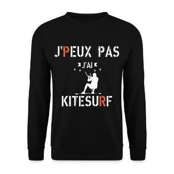 Je peux pas j ai kitesurf - Sweat-shirt Unisexe - noir - Devant - Alina (178cm) & Michal (187cm)