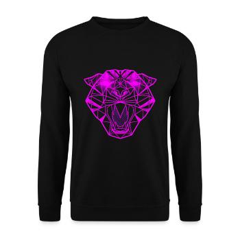 Pink tiger geometric line art design - Unisex Sweatshirt - black - Front - Alina (178cm) & Michal (187cm)