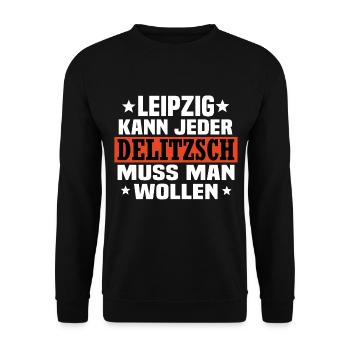 Delitzsch - Unisex Pullover - Schwarz - Vorne - Alina (178cm) & Michal (187cm)