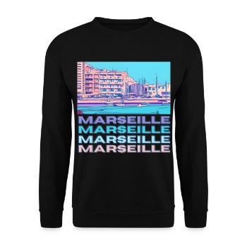 Marseille - Unisex Sweatshirt - black - Front - Alina (178cm) & Michal (187cm)