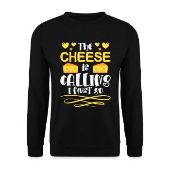 Amateur de fromage Souris Foodie Fat - Sweat-shirt Unisexe - noir - Devant - Alina (178cm) & Michal (187cm)