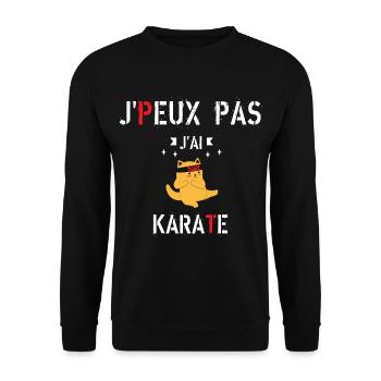J Peux Pas J Ai karaté - Sweat-shirt Unisexe - noir - Devant - Alina (178cm) & Michal (187cm)