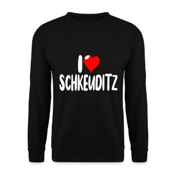 Schkeuditz - Unisex Pullover - Schwarz - Vorne - Alina (178cm) & Michal (187cm)